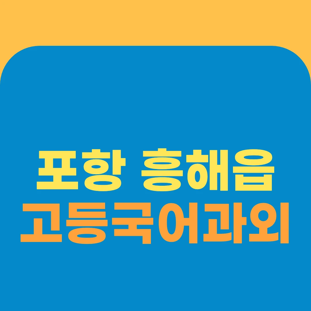 포항 흥해읍 고등국어과외