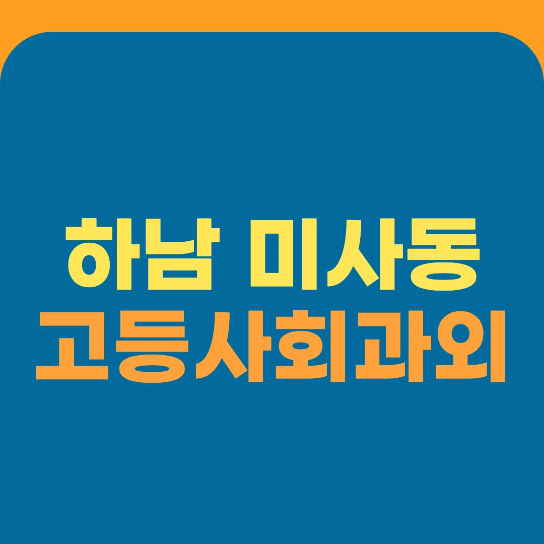 하남 미사동 고등사회과외