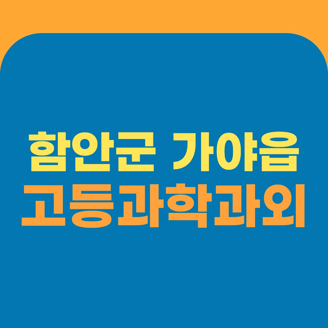 함안군 가야읍 고등과학과외