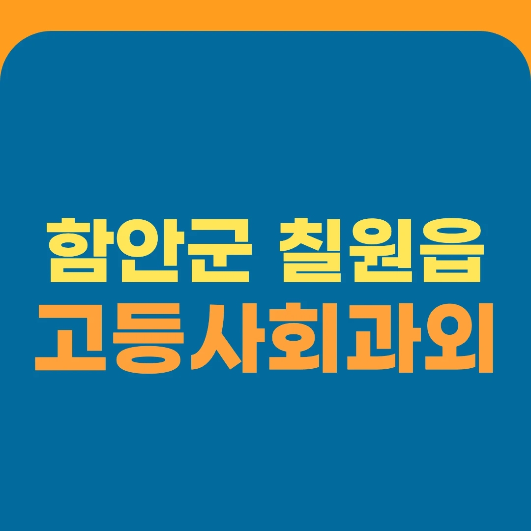 함안군 칠원읍 고등사회과외
