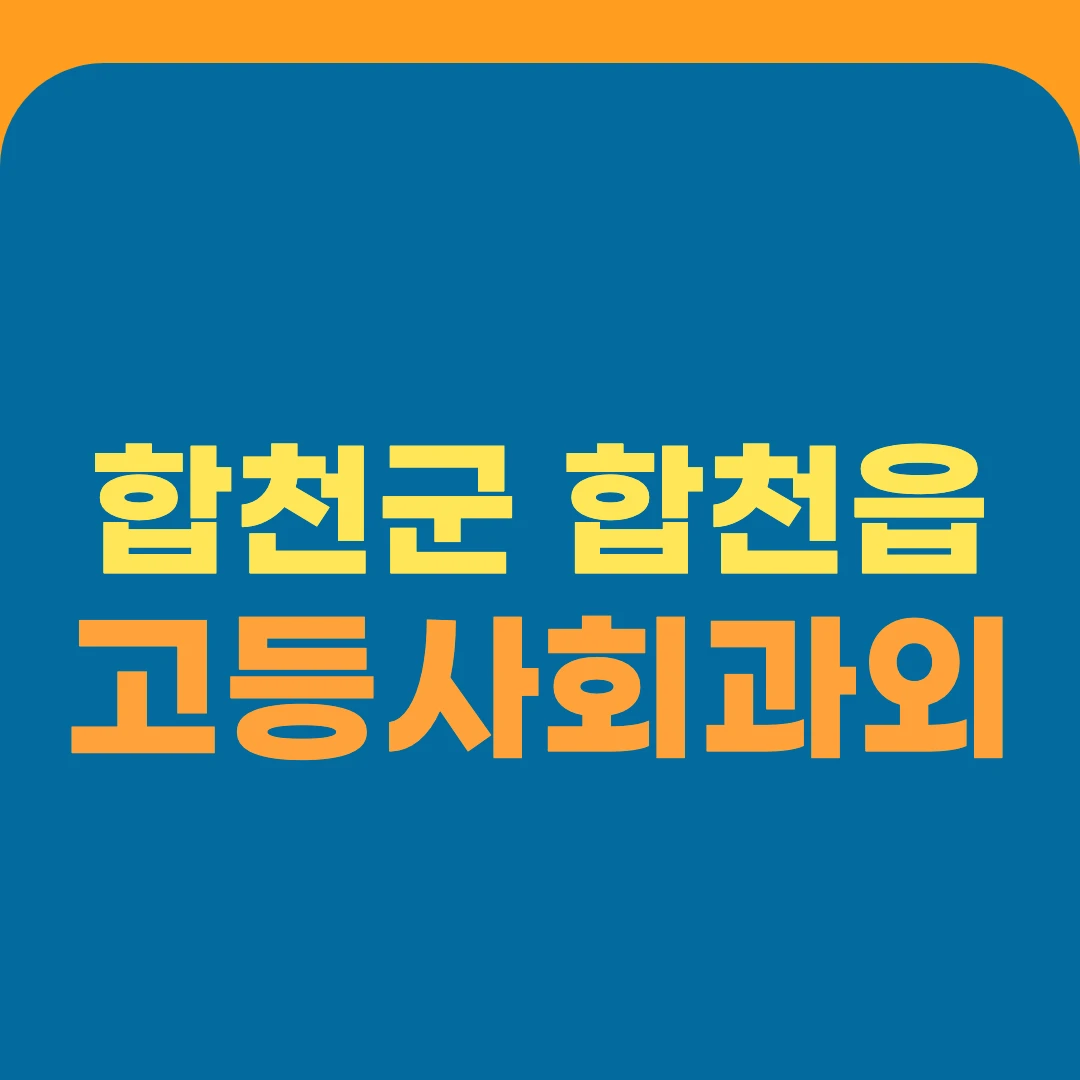 합천군 합천읍 고등사회과외