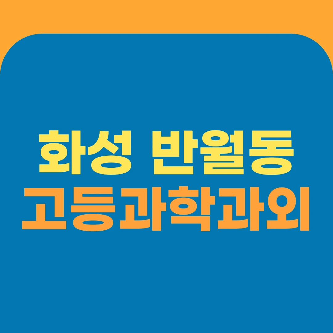 화성 반월동 고등과학과외