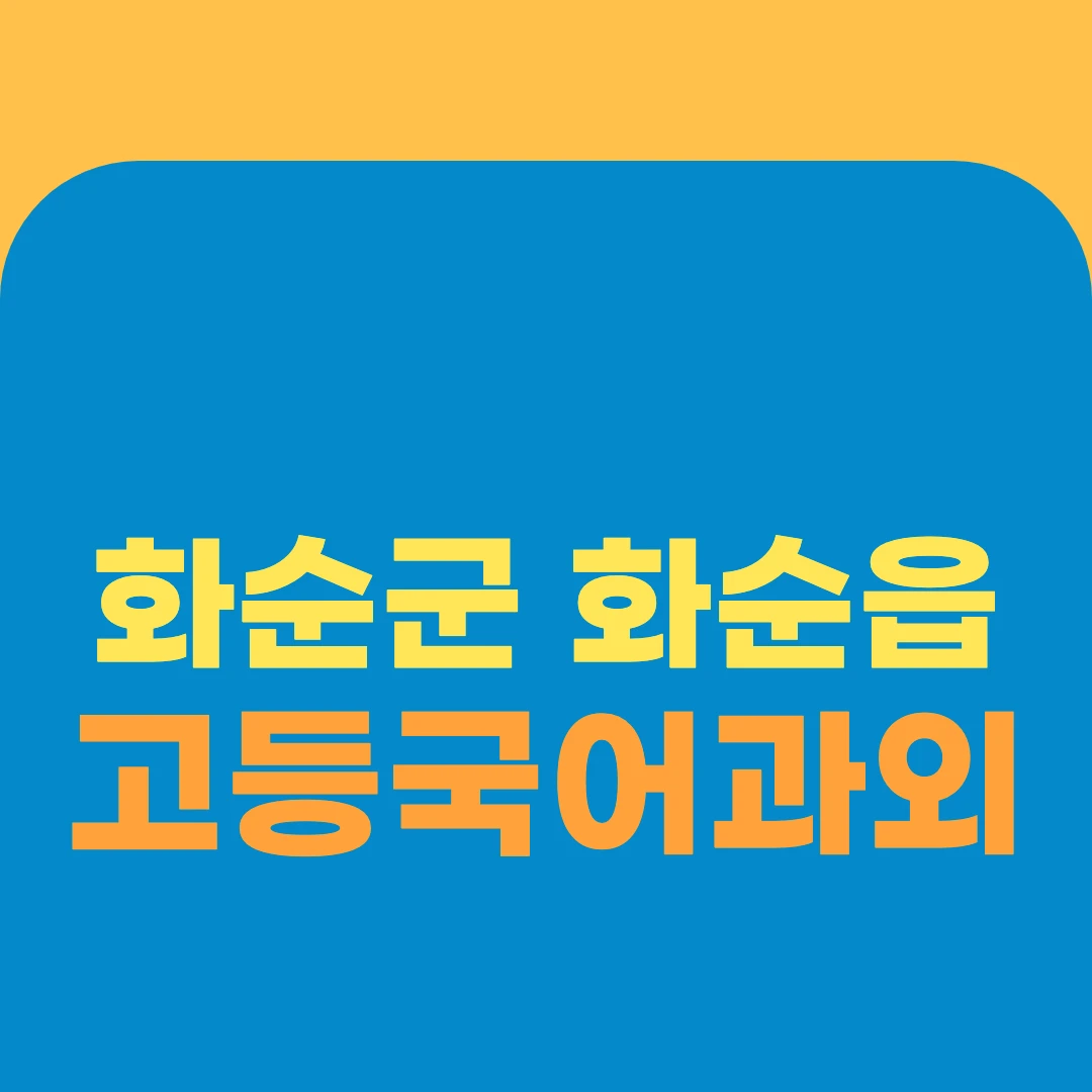 화순군 화순읍 고등국어과외