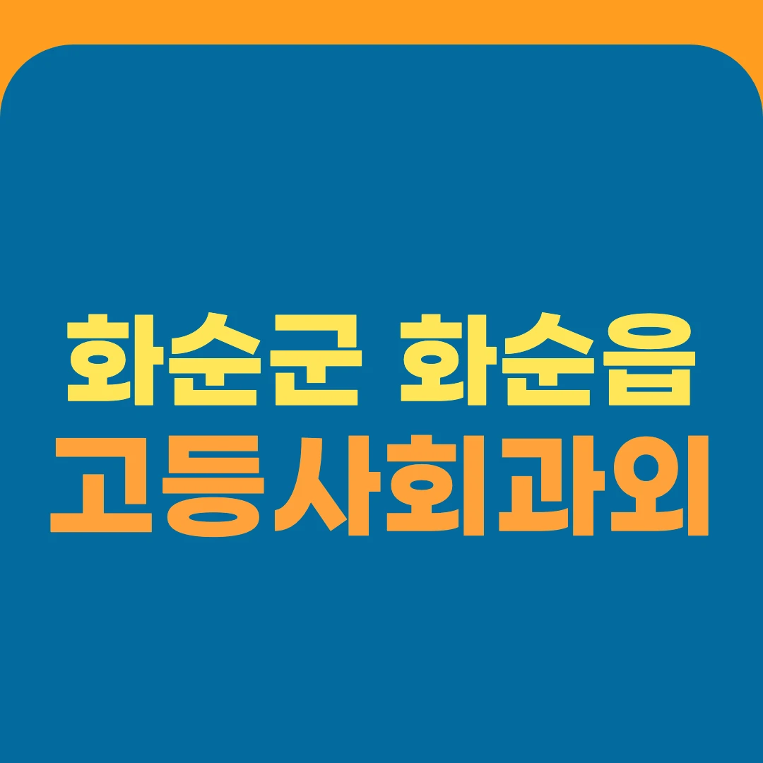 화순군 화순읍 고등사회과외